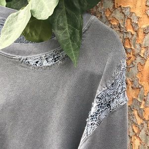 Stateside sweatshirt lace trimmed Size L NWOT